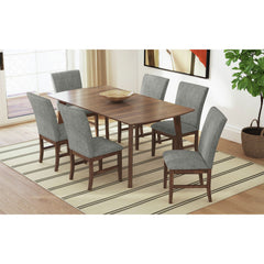 Santa Barbara Walnut/Dark Grey 7-Piece Standard Height Dining Set - Ornate Home