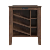 Santa Barbara Walnut/Dark Grey Kitchen Island & 2 Counter Stools - Ornate Home