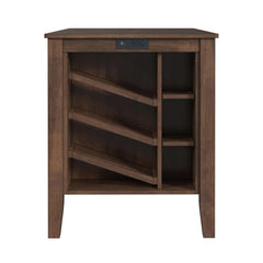Santa Barbara Walnut/Dark Grey Kitchen Island & 2 Counter Stools - Ornate Home