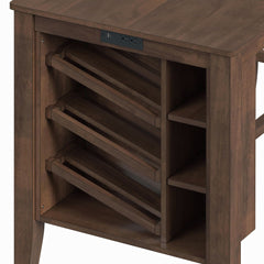 Santa Barbara Walnut/Dark Grey Kitchen Island & 2 Counter Stools - Ornate Home