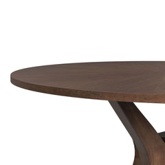 Santa Barbara Walnut/Denim Blue 5-Piece Standard Height Dining Set with Round Table & Four Fabric Chairs - Ornate Home