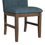 Santa Barbara Walnut/Denim Blue Dining Side Chair (Set of 2) - Ornate Home