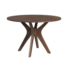 Santa Barbara Walnut/Orange 5-Piece Standard Height Dining Set with Round Table & Four Fabric Chairs - Ornate Home