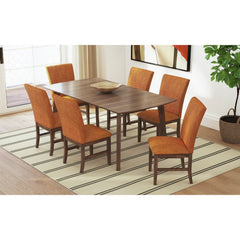 Santa Barbara Walnut/Orange 7-Piece Standard Height Dining Set - Ornate Home
