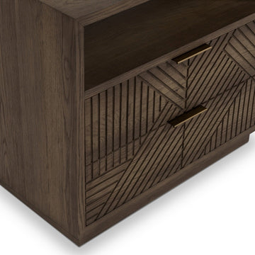 Santa Clara Toasted Brown 2 Drawer Nightstand - Ornate Home