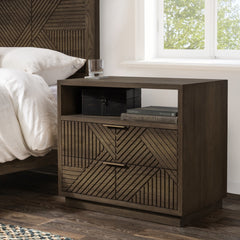 Santa Clara Toasted Brown 2 Drawer Nightstand - Ornate Home