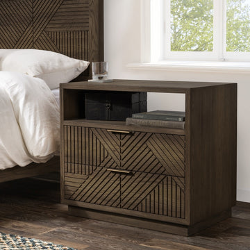 Santa Clara Toasted Brown 2 Drawer Nightstand - Ornate Home