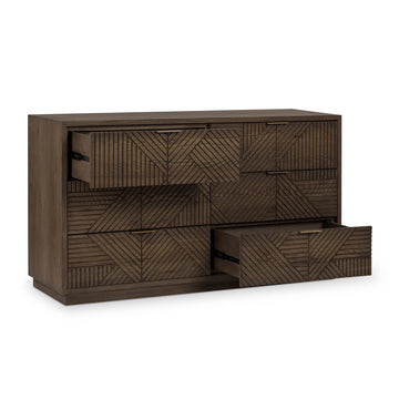Santa Clara Toasted Brown 6 Drawer Dresser - Ornate Home