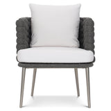 Santa Cruz Cadet Grey/White/Cream Outdoor Arm Chair - Ornate Home