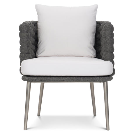 Santa Cruz Cadet Grey/White/Cream Outdoor Arm Chair - Ornate Home