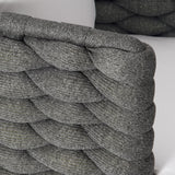 Santa Cruz Cadet Grey/White/Cream Outdoor Arm Chair - Ornate Home