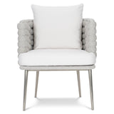 Santa Cruz Nordic Grey/White/Cream Outdoor Arm Chair - Ornate Home