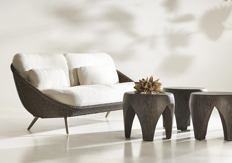 Santa Monica Pebble/White/Cream Outdoor Sofa - Ornate Home