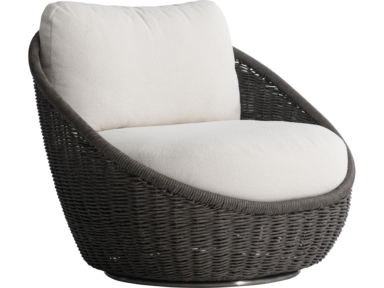 Santa Monica Pebble/White/Cream Outdoor Swivel Chair - Ornate Home