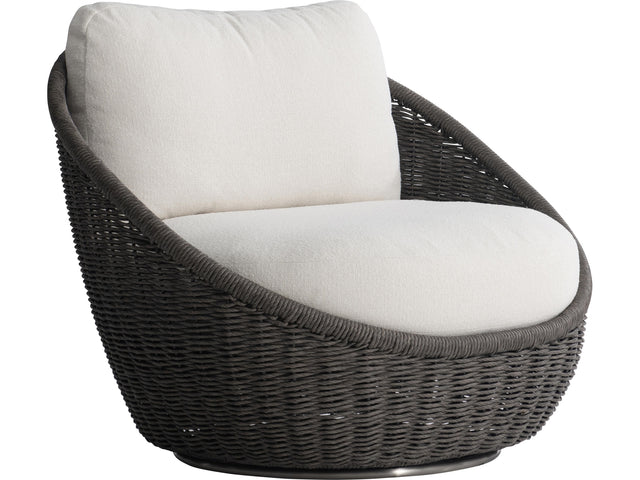 Santa Monica Pebble/White/Cream Outdoor Swivel Chair - Ornate Home