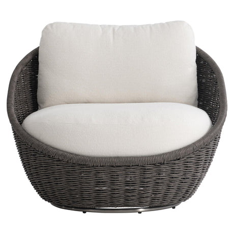 Santa Monica Pebble/White/Cream Outdoor Swivel Chair - Ornate Home