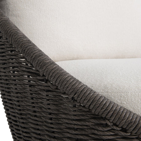 Santa Monica Pebble/White/Cream Outdoor Swivel Chair - Ornate Home