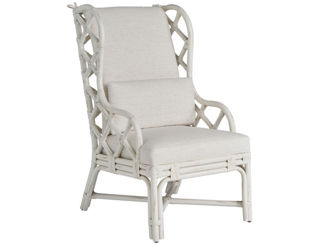 Santa Rosa Nomad Snow/White Rattan Arm Chair - Ornate Home