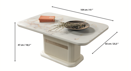 Santana Ivory Coffee Table - Ornate Home