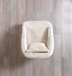 Santana Ivory Velvet Accent Chair - Ornate Home