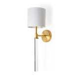 Santander Gold/White Metal and Linen Shade Wall Sconce - Ornate Home