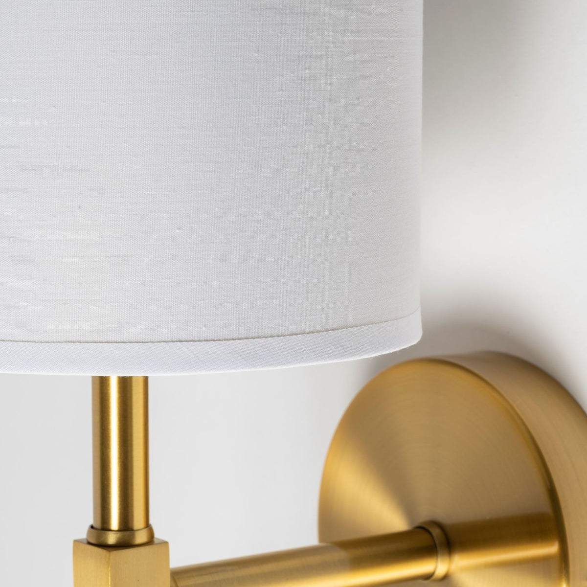 Santander Gold/White Metal and Linen Shade Wall Sconce - Ornate Home
