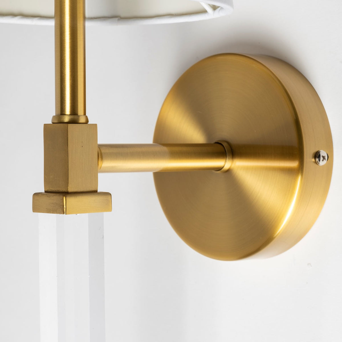 Santander Gold/White Metal and Linen Shade Wall Sconce - Ornate Home