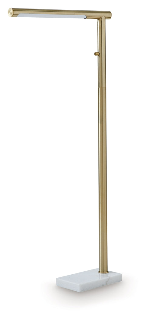Santiford Gold/White Floor Lamp - Ornate Home