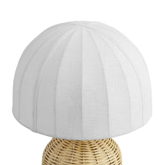 Santo White/Natural Rattan Table Lamp With Dome Shade - Ornate Home