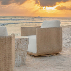 Santorini Brown Outdoor Swivel Lounge Chair - Ornate Home