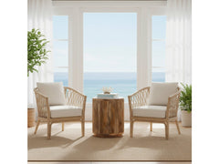 Santorini Brown/White End Table - Ornate Home