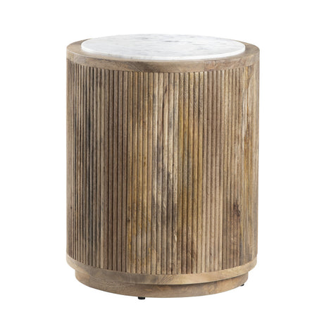 Santorini Brown/White End Table - Ornate Home