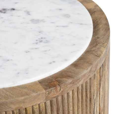 Santorini Brown/White End Table - Ornate Home