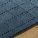 Sanvi Navy Wool Area Rug - Ornate Home