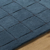 Sanvi Navy Wool Area Rug - Ornate Home