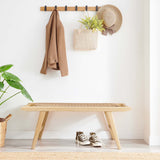 Saoirse Natural 47" Wove Rope Wood Bench - Ornate Home