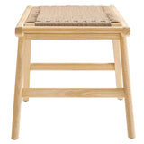 Saoirse Natural 47" Wove Rope Wood Bench - Ornate Home