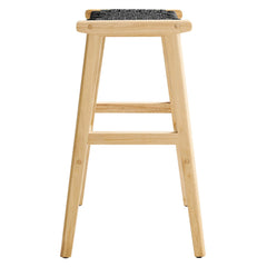 Saoirse Natural/Black Woven Rope Wood Bar Stool (Set of 2) - Ornate Home