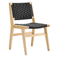 Saoirse Natural/Black Woven Rope Wood Dining Side Chair (Set of 2) - Ornate Home