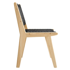 Saoirse Natural/Black Woven Rope Wood Dining Side Chair (Set of 2) - Ornate Home