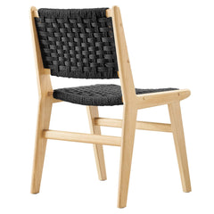 Saoirse Natural/Black Woven Rope Wood Dining Side Chair (Set of 2) - Ornate Home