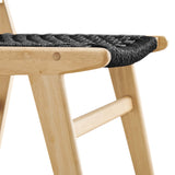 Saoirse Natural/Black Woven Rope Wood Dining Side Chair (Set of 2) - Ornate Home