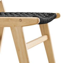 Saoirse Natural/Black Woven Rope Wood Dining Side Chair (Set of 2) - Ornate Home