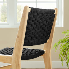 Saoirse Natural/Black Woven Rope Wood Dining Side Chair (Set of 2) - Ornate Home