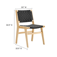 Saoirse Natural/Black Woven Rope Wood Dining Side Chair (Set of 2) - Ornate Home