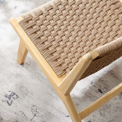 Saoirse Natural Woven Rope Wood Accent Lounge Chair - Ornate Home