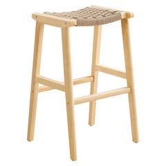 Saoirse Natural Woven Rope Wood Bar Stool (Set of 2) - Ornate Home