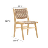 Saoirse Natural Woven Rope Wood Dining Side Chair (Set of 2) - Ornate Home