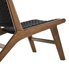 Saoirse Walnut/Black Woven Rope Wood Accent Lounge Chair - Ornate Home
