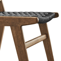 Saoirse Walnut/Black Woven Rope Wood Dining Side Chair (Set of 2) - Ornate Home